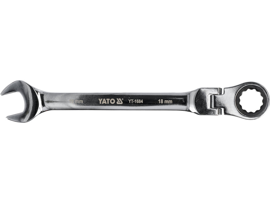 Cheie combinata cu clichet si cap flexibil 18mm – Yato YT-1684, 235mm