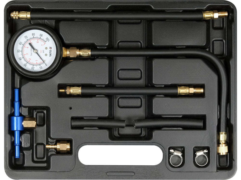 Kit masurare presiune injectoare 9 piese, manometru 0-100 psi / 0-0.7 MPa