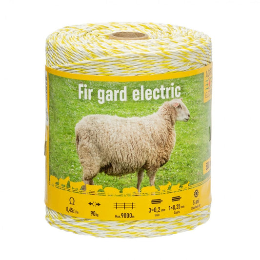 Fir gard electric 500 m, rezistenta la rupere 90 kg, rezistenta electrica 0,45 Ω/m