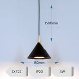 Lustra LED Sirius, 8W, 630lm, 3000K/4000K/6500K, cafeniu