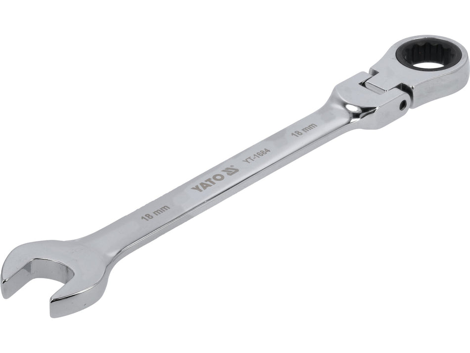 Cheie combinata cu clichet si cap flexibil 18mm – Yato YT-1684, 235mm