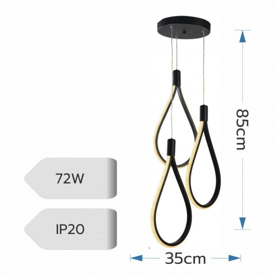 Candelabru LED Trend Negru, 72W, 5760 lm, 85x35cm