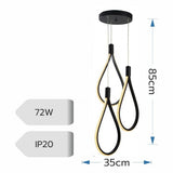Candelabru LED Trend Negru, 72W, 5760 lm, 85x35cm
