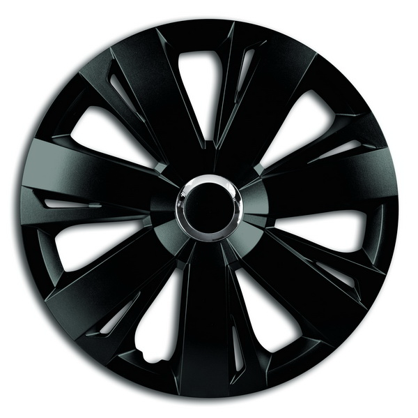 Set 4 Capace Roți 16 inch, Negre cu Inel Cromat, Model Energy, Mega Drive