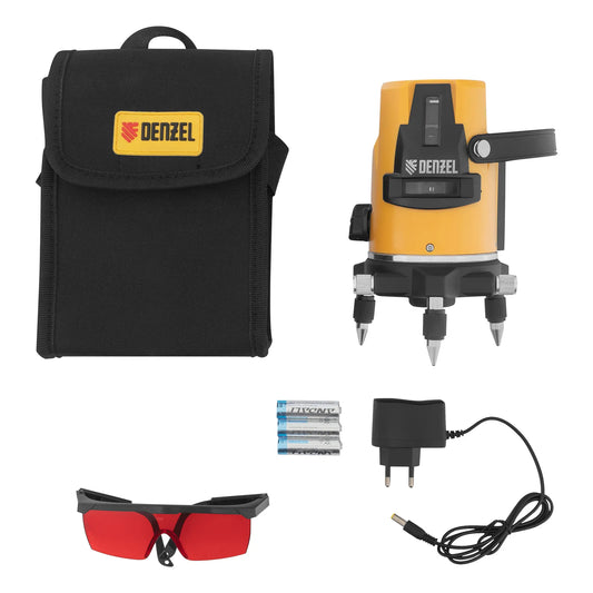 Nivela laser Denzel LX3, raza rosie 635 nm, 10 m, precizie ±0.3 mm/m, 5 fascicule, filet 5/8"