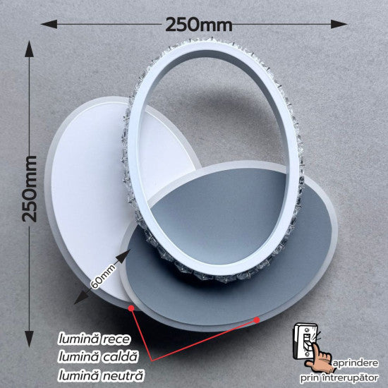 Aplica LED Taygete, 30W, 2200 lm, 250x60 mm