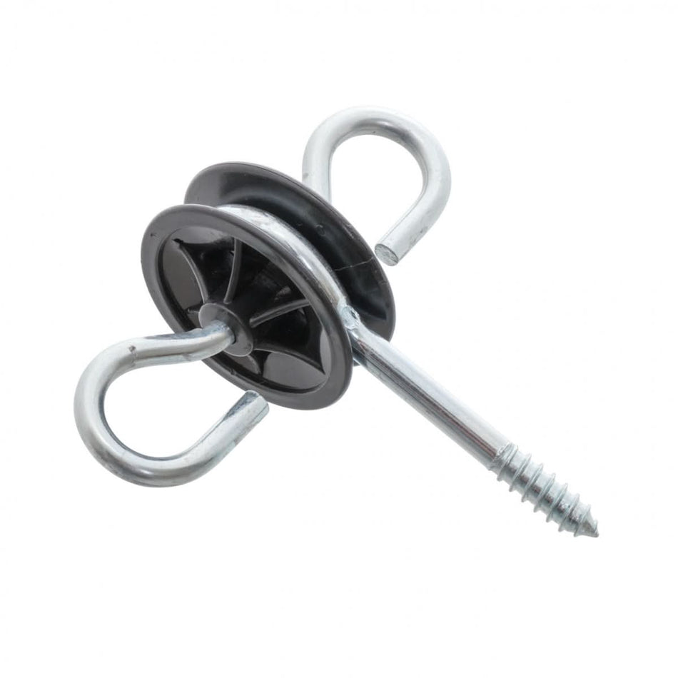 Izolator poarta gard electric cu holtsurub, otel galvanizat si plastic rezistent UV