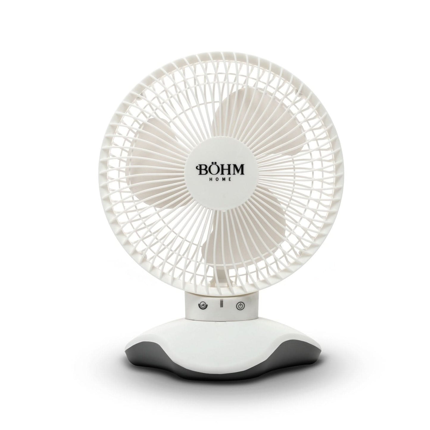 Ventilator de birou USB BÖHM BP2306, 6 inch, 3 viteze, 60° oscilatie, motor brushless 5W, alb
