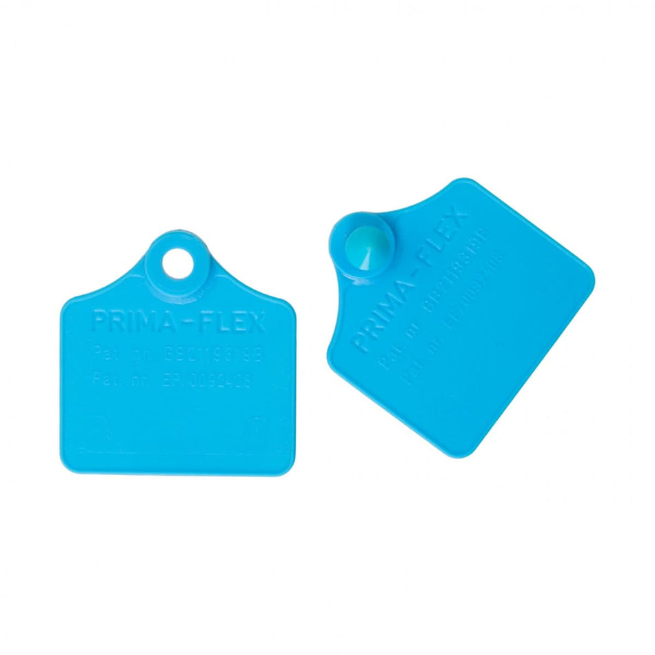 Set 25 perechi crotalii ovine Prima-Flex albastru 4.4x4.6 cm plastic durabil