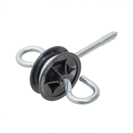 Izolator poarta gard electric cu holtsurub, otel galvanizat si plastic rezistent UV