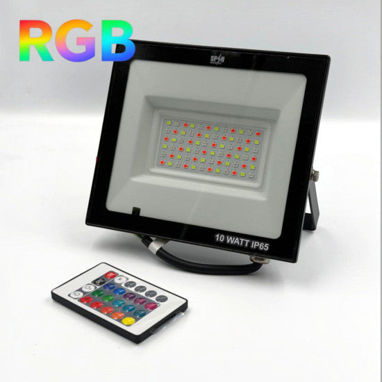 Proiector LED RGB 10W, IP65, 16 culori, telecomanda IR