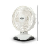Ventilator de birou USB BÖHM BP2306, 6 inch, 3 viteze, 60° oscilatie, motor brushless 5W, alb