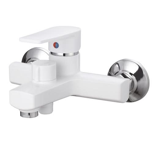Baterie Cada Plastic Plamix LEO-009 Euro, alba, monocomanda, cu para dus