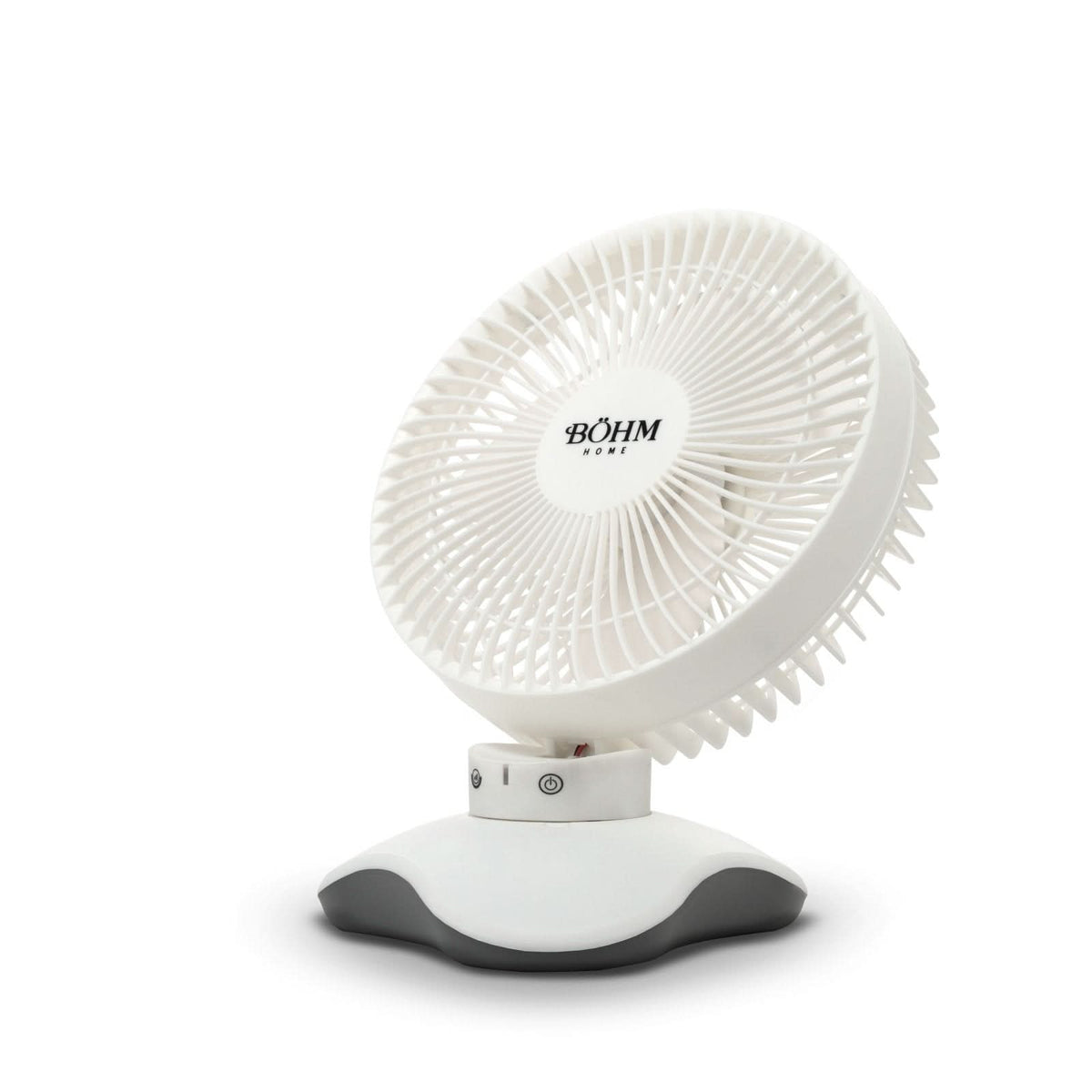 Ventilator de birou USB BÖHM BP2306, 6 inch, 3 viteze, 60° oscilatie, motor brushless 5W, alb