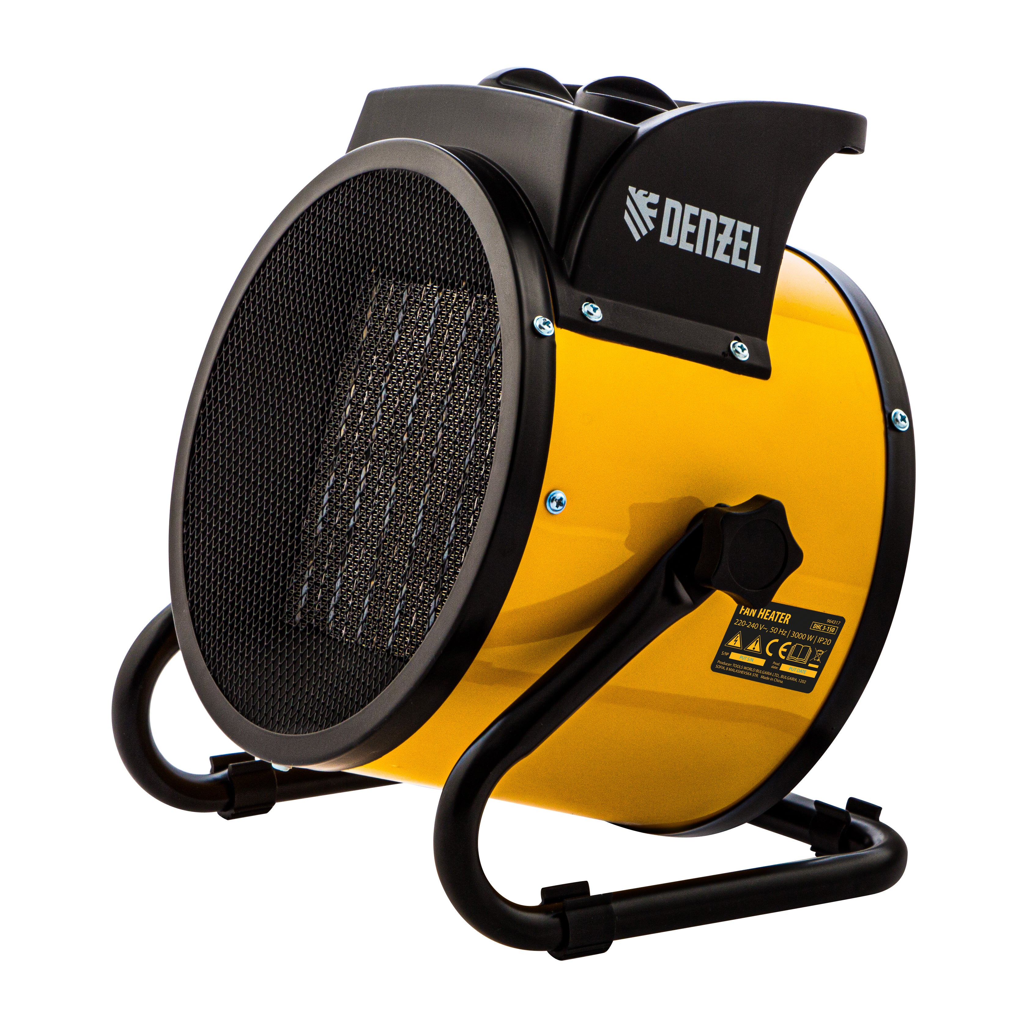 Tun de incalzire ceramic Denzel DHC 3-150, 230V, 0.025/1.5/3 kW, 150 m³/h, 40 m², termostat reglabil