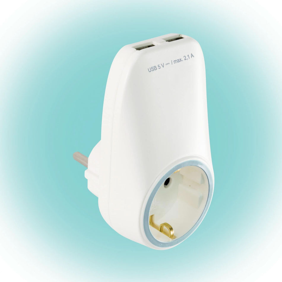Priza de retea cu incarcare USB dubla NV 2100 USB, 16A, protectie copii, 3680W