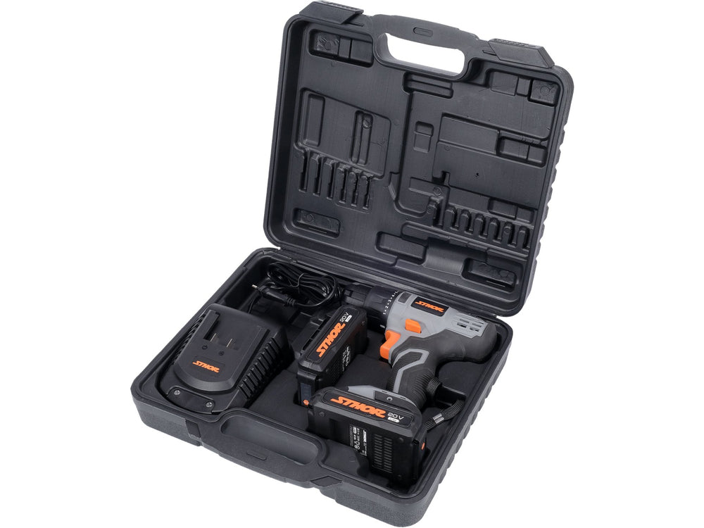 Autofiletanta STHOR 20V, 26Nm, 2x2Ah, Mandrina Autocentrare, Set cu Incarcator