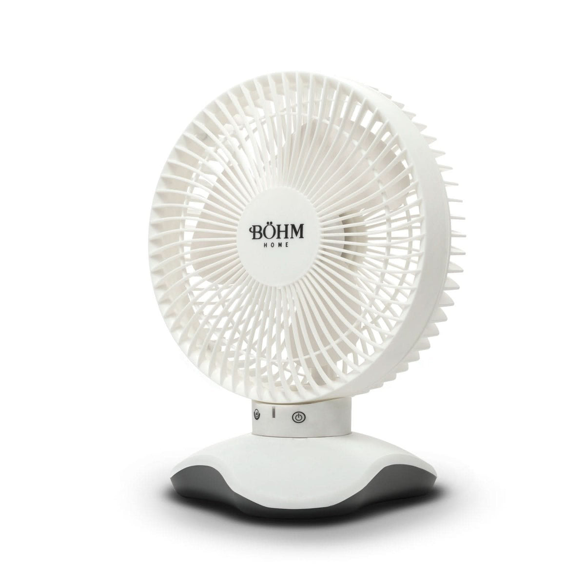 Ventilator de birou USB BÖHM BP2306, 6 inch, 3 viteze, 60° oscilatie, motor brushless 5W, alb