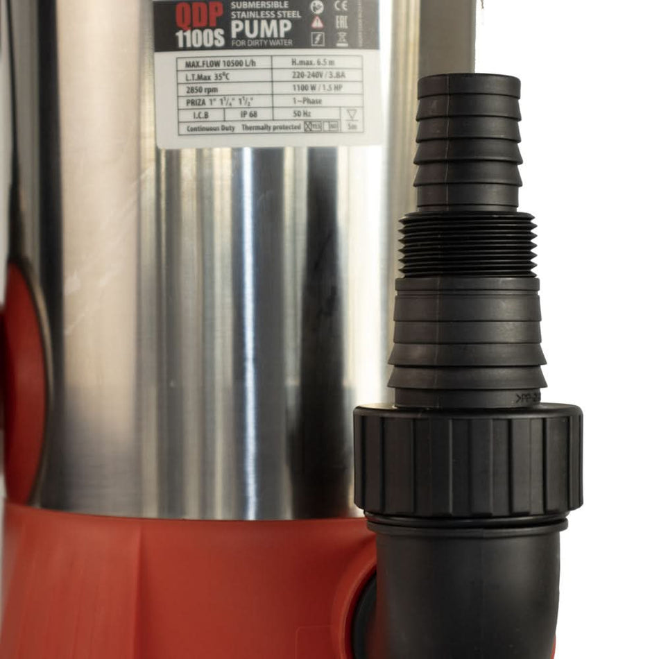 Pompa submersibila pentru apa murdara QDP1100S, 1100W, debit 10500 l/h, inaltime pompare 6.5m, carcasa otel inoxidabil