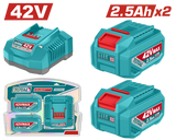 Kit 2 baterii si incarcator TOTAL 42V 2.5Ah