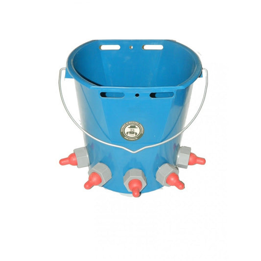 Galeata pentru alaptat miei – 5 suzete, 10 L, cu supape