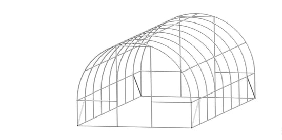 Solar gradina ZEP 8x3x2 m, 24 mp, folie polietilena 180 g/mp UV, structura otel galvanizat 26 mm
