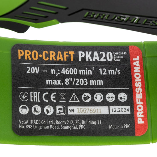 Motofierastrau Procraft PKA20, Brushless, lama 24 cm