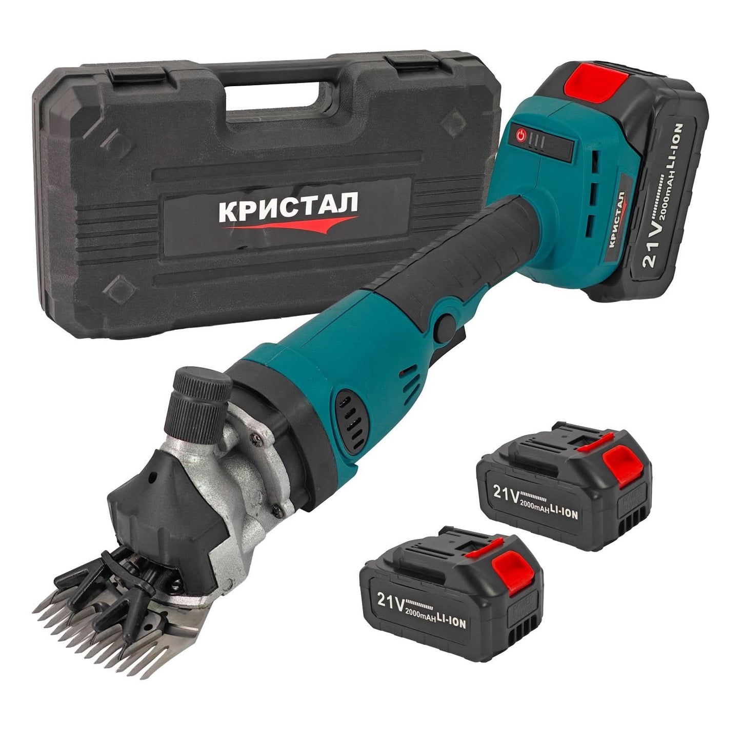 Masina de tuns oi pe acumulator 21V 2000mAh 2 baterii accesorii incluse cutie transport DDT-CRISTAL