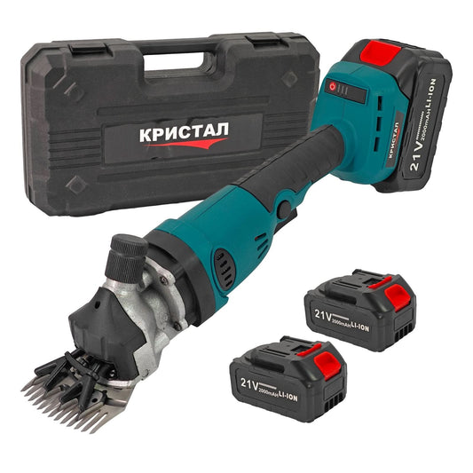 Masina de tuns oi pe acumulator 21V 2000mAh 2 baterii accesorii incluse cutie transport DDT-CRISTAL