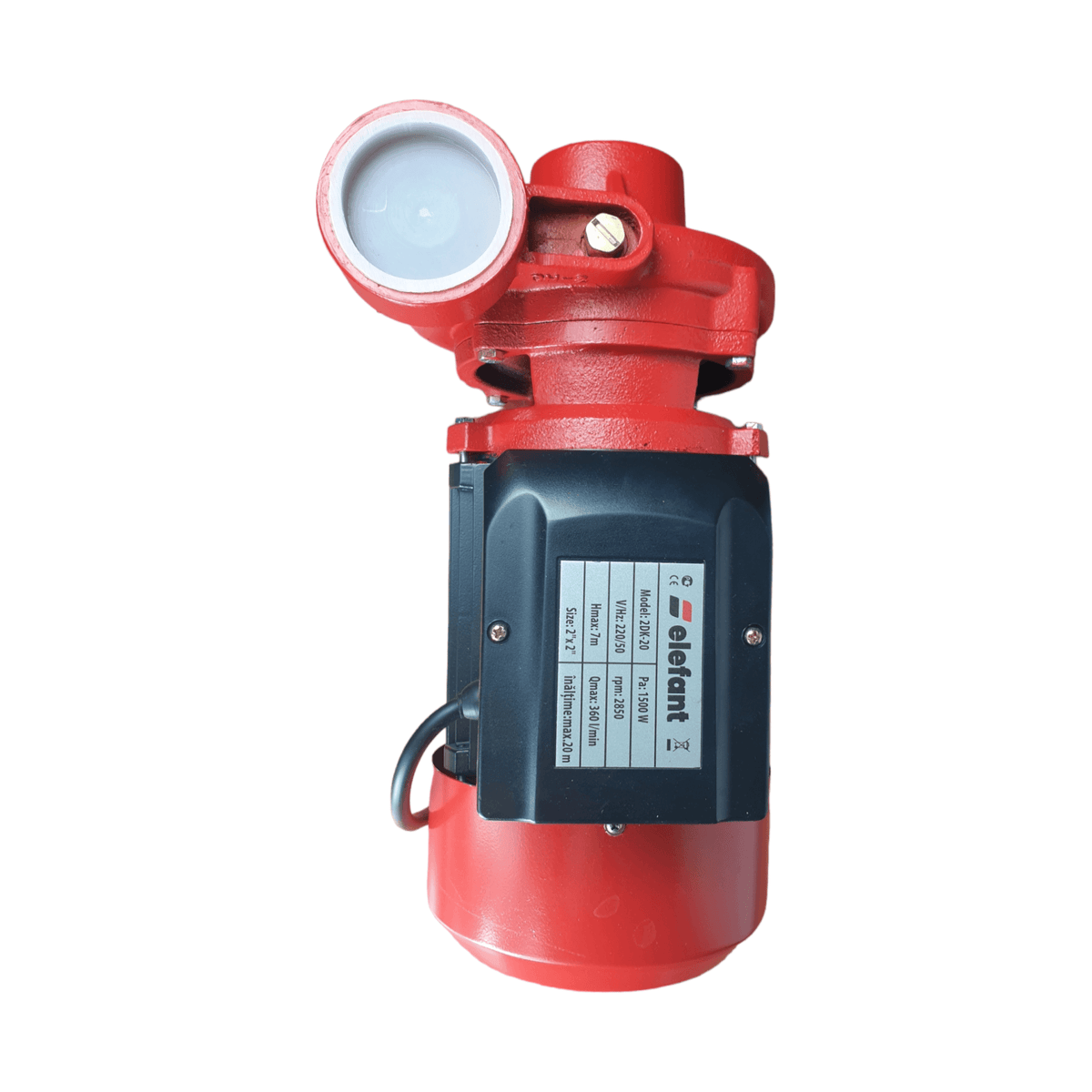 Pompa de suprafata ELEFANT 2DK-20, 1500 W, debit maxim 360 L/min, 2850 rpm, inaltime maxima 20 m, adancime 7 m - ZEP.RO - Ți-e la îndemână!