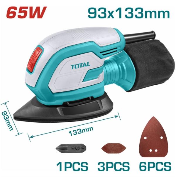 Masina de Slefuit TOTAL 65W – Viteza 11.000 rpm, 220-240V, Sac Colectare Praful