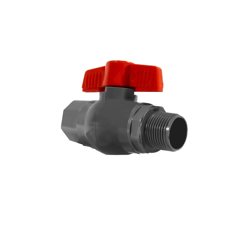 Robinet apa PVC Plamix PVM 1/2", filet interior-exterior, gri/rosu, set 25 buc