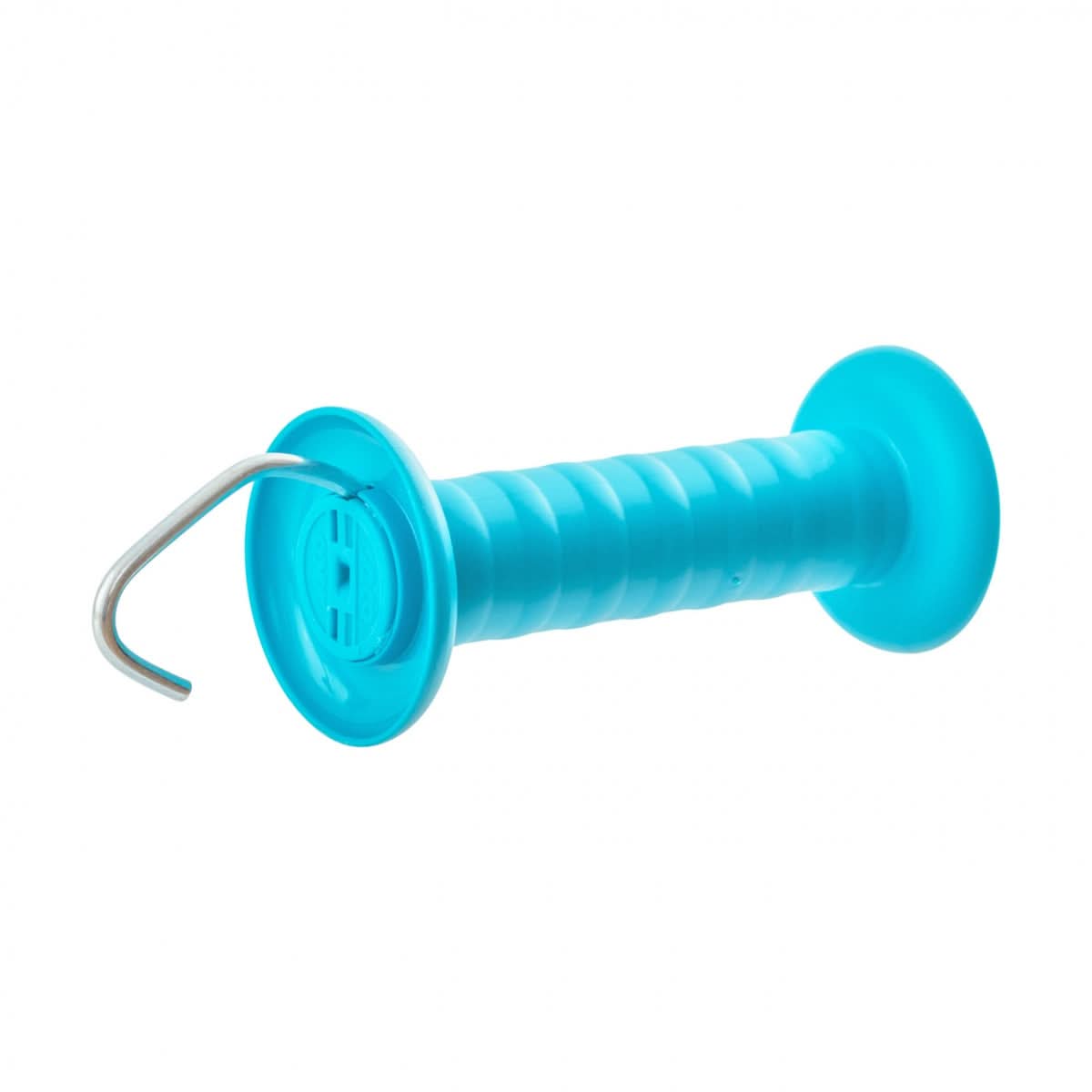 Maner albastru pentru poarta gard electric, cu carlig si arc