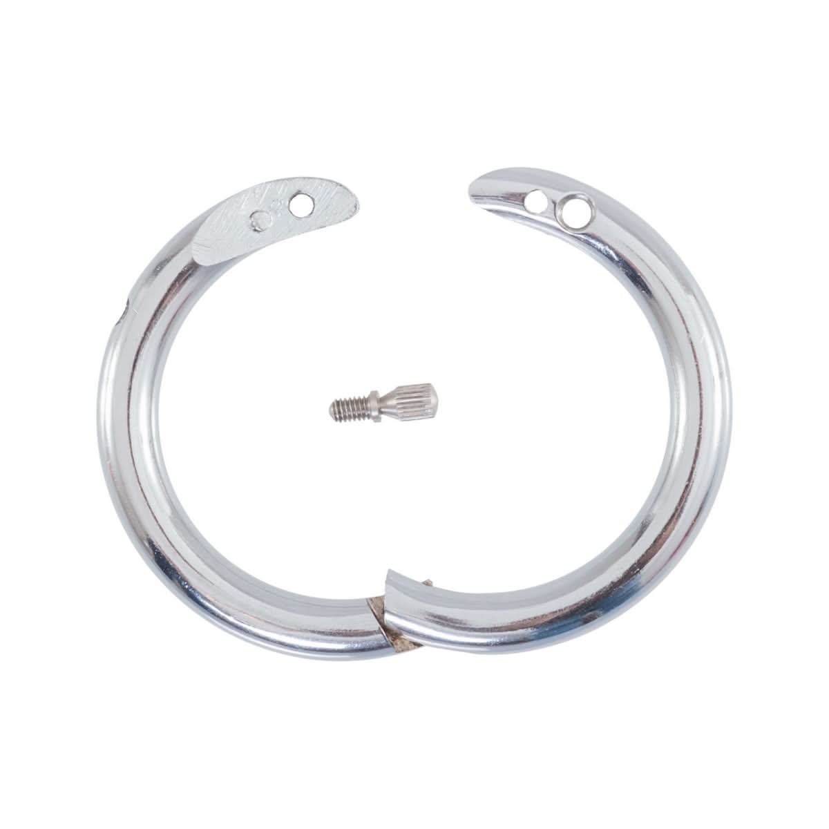 Inel nazal pentru bovine, 54 mm, nichelat, cu sistem de inchidere cu surub