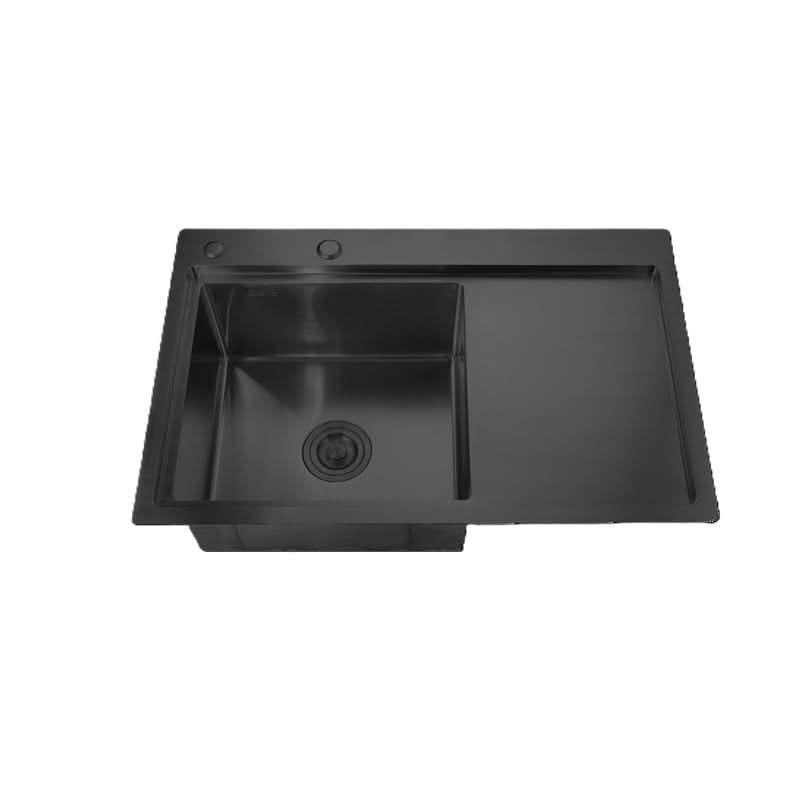 Chiuvetă bucătărie MIXXUS HM7849L-215 Nano Black, 780x490mm, oțel inoxidabil, 215mm adâncime, sifon de scurgere inclus