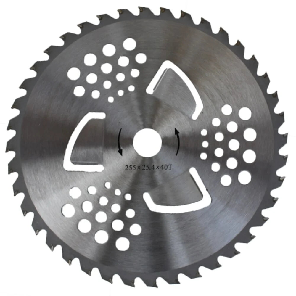 Disc motocoasa 40T cu vidia mare si aripioare – 255 x 25.4 mm, taiere eficienta si rezistenta superioara