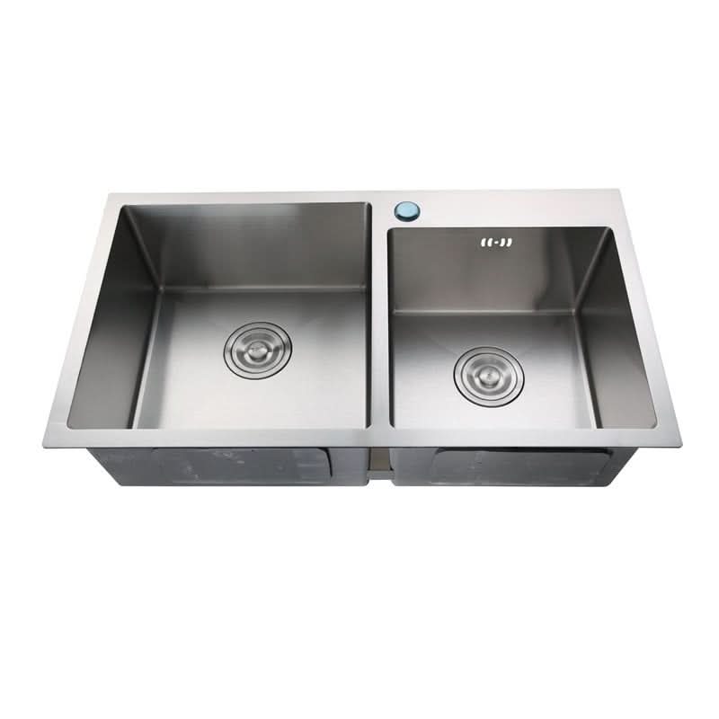 Chiuvetă bucătărie MIXXUS HM7849D-215 SUS304, 780x490mm, oțel inoxidabil, 2 cuve, 215mm adâncime, sifon de scurgere inclus