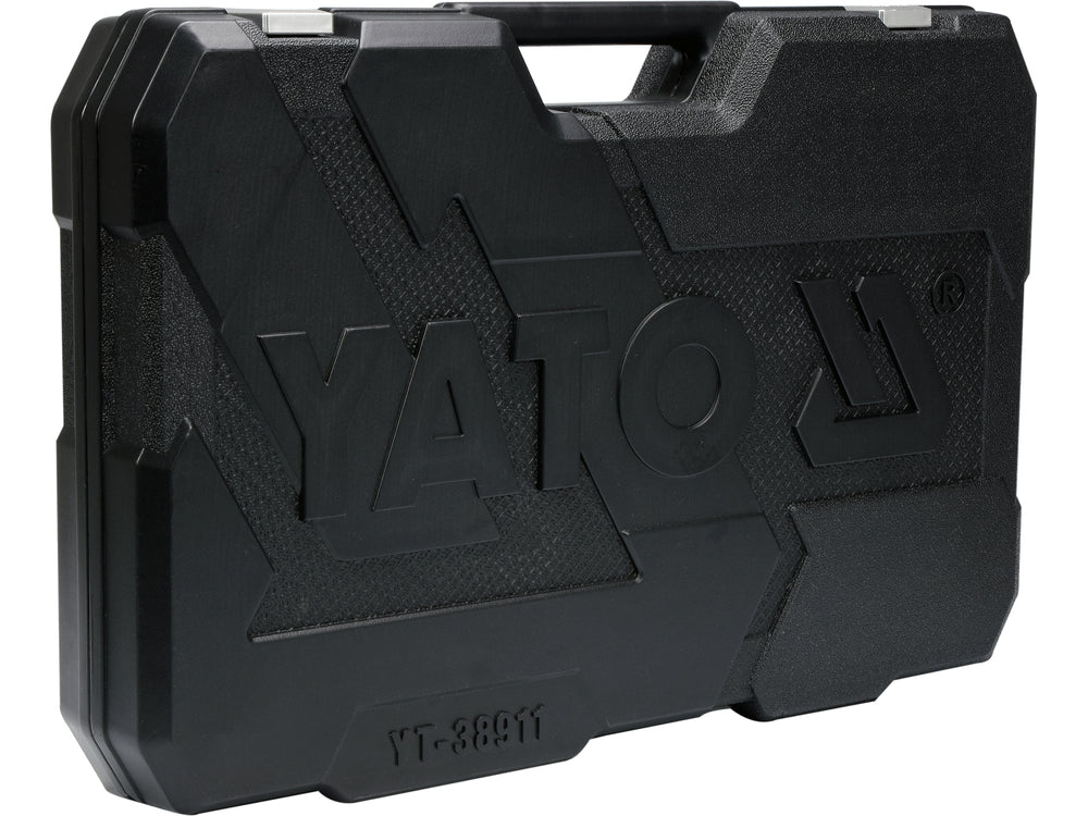 Trusa tubulare si clichet Yato 79 piese, otel CrV 50BV30, sistem AS-Drive, clichet 72 dinti, cu clesti, surubelnite si ciocan, valiza profesionala