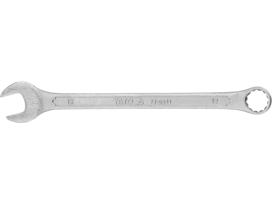 Cheie combinata satinata 12 mm, otel crom-vanadiu rezistent