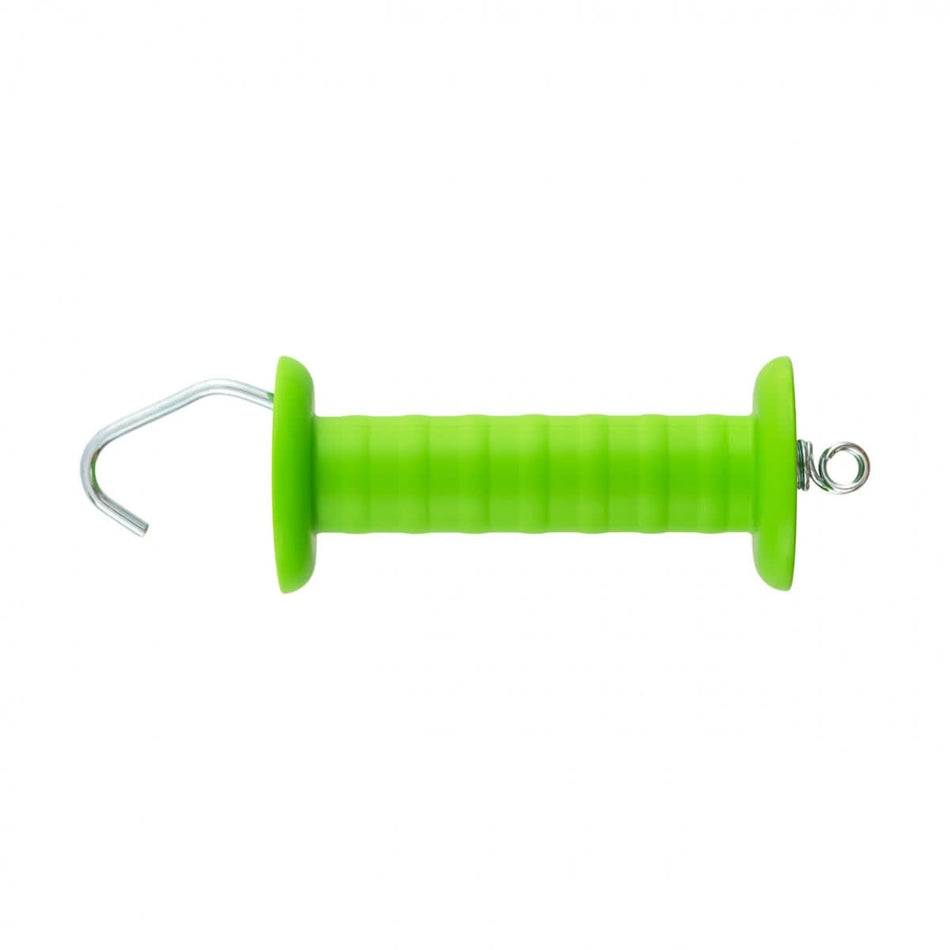 Maner verde pentru poarta gard electric, cu carlig si arc