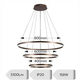 Lustra LED Callisto Ajustabila 158W, 5100lm, telecomanda IR