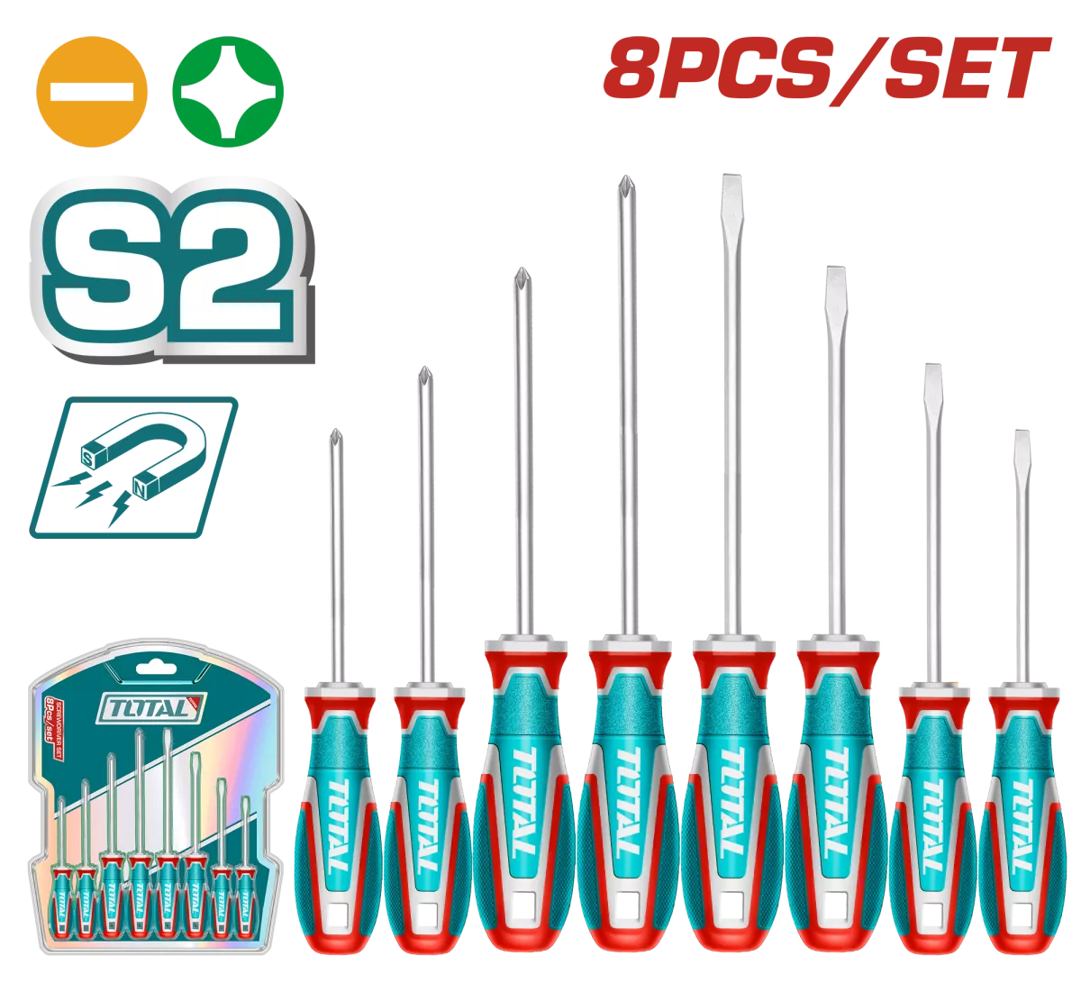 Set surubelnite PROFESIONAL TOTAL 8 piese SL si PH