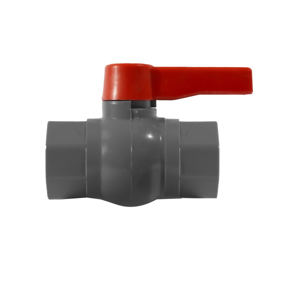 Robinet apa PVC Plamix PVF 1/2", filet interior-interior, gri/rosu