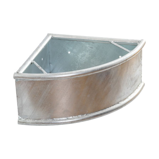 Hranitoare colt otel zincat 35 litri pentru bovine si cabaline montare perete