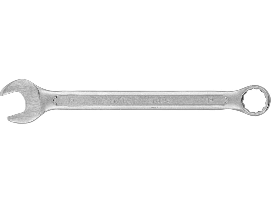 Cheie combinata satinata 19 mm, otel crom-vanadiu rezistent