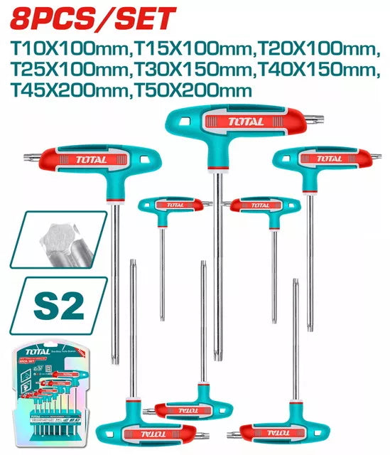 Chei Torx TOTAL T 2-50mm Cr-V set 8 buc