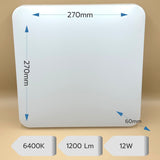 Plafoniera LED Slim Milky, 12W, 270x270x60mm, 6400K
