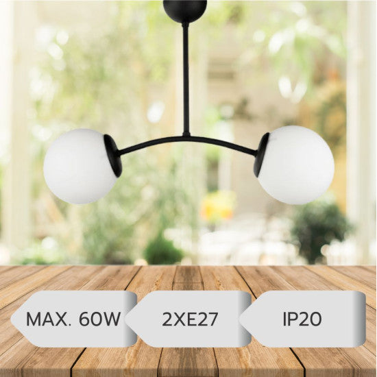 Candelabru Marla Negru, 2xE27, 60W, 40x45cm
