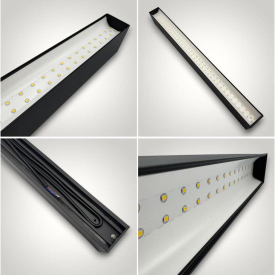 Corp LED liniar interconectabil, 20W, 5000K, 595 mm, negru