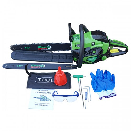 Motofierastrau MasterKraft MK5800-PRO, 3.53 CP, 52 cm³, lame 18", 2 lanturi, semiprofesional